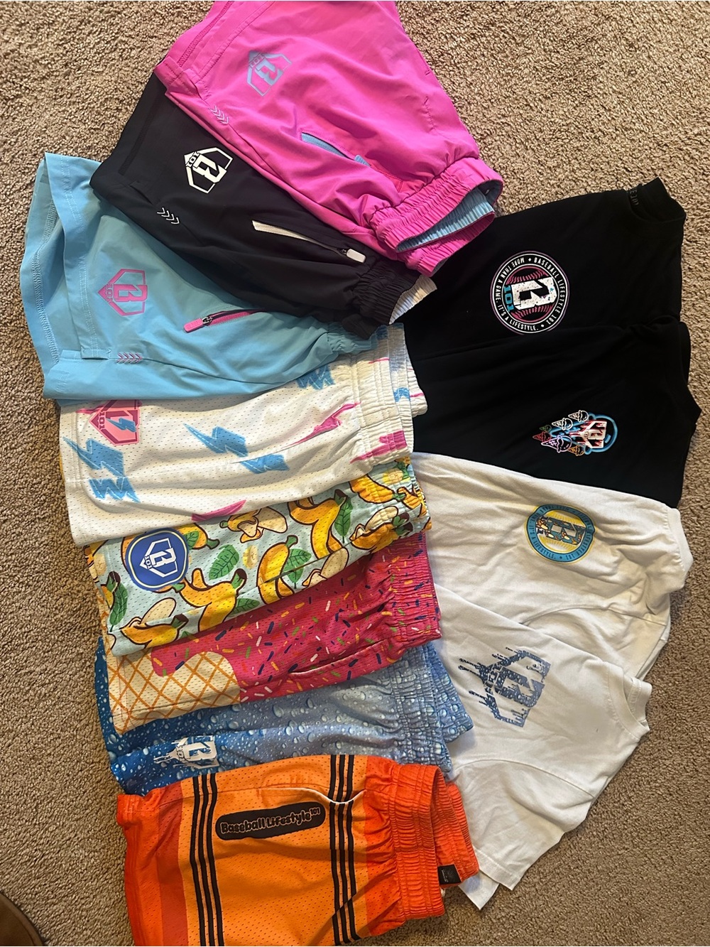 Baseball 101 lot - Pink, Black, Blue, White, Orange Assorted